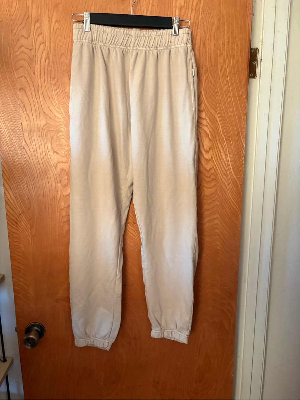 Onia Sand Beige Elastic-Waist Joggers M